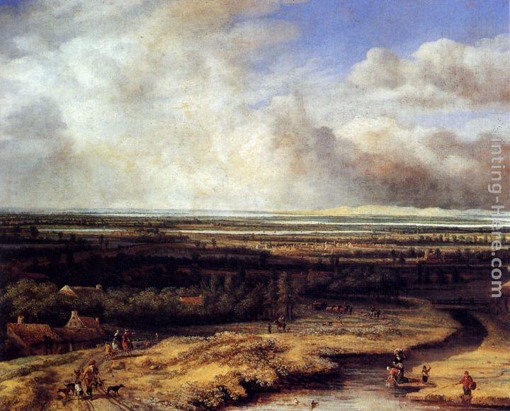 An Extensive Landscape with a Hawking Party painting - Philips Koninck An Extensive Landscape with a Hawking Party art painting